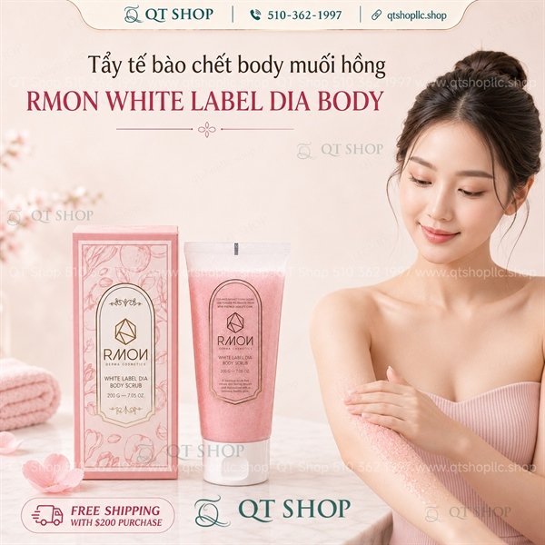 BODY - TDC Muối Hồng RMON White Label Dia Body Scrub 200gr