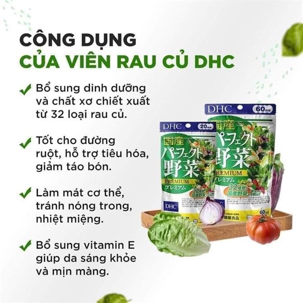 01c3c348d7ed4e2b8cf8cdccbfbb7e47 DHC - Viên Uống Rau Củ Japan - 60 ngày - EXP 202711