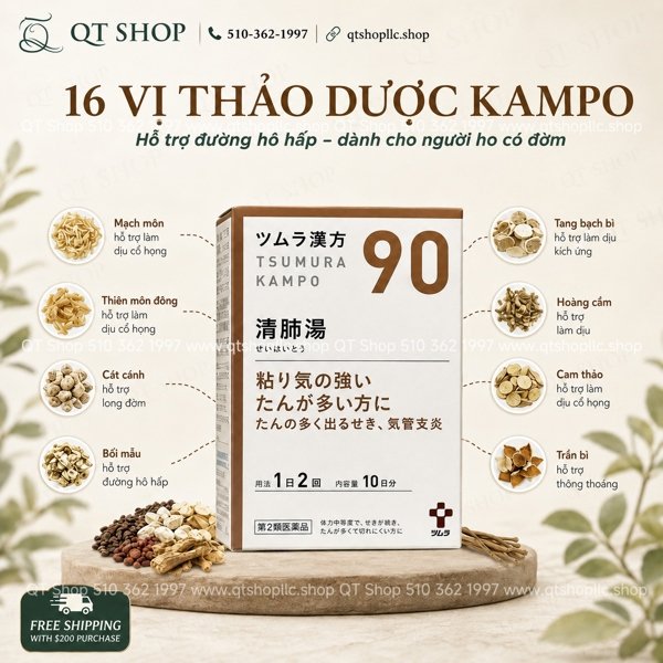 025fbfe3e12a4d44a9d1476f6168798f TSUMURA KAMPO 90 - Bột Uống Lọc Phổi Japan - Hộp 20 gói - EXP 202711 (móp hộp)