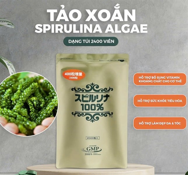 Tảo Xoắn Spirulina JP - 2400 V - Refill