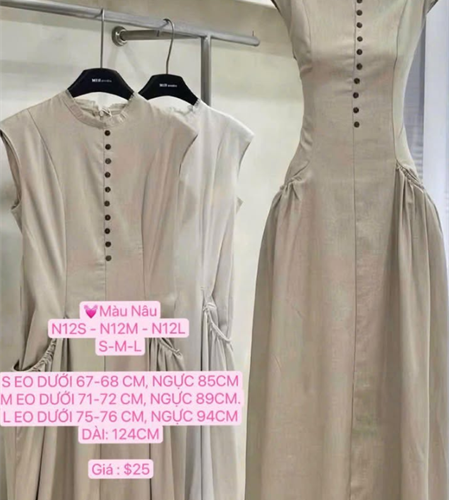 0347a24e7c314fc899ae3096cf1c658f Đầm nâu dài - size L