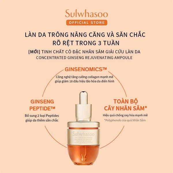 SULWHASOO - Sample Tinh Chất TBG Nhân Sâm - 24 gói - EXP 202805