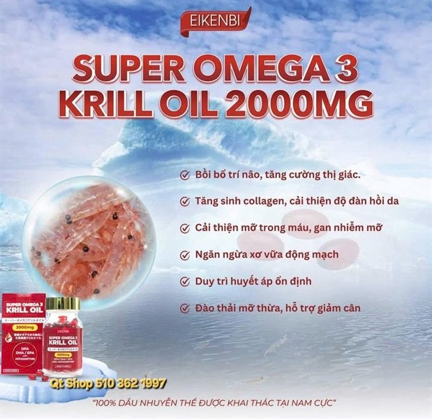 053e1b889b3b4823a80fae68049fa8b7 Dầu Nhuyễn Thể Krill Oil Eikenbi - 2000mg - Japan - EXP 202702
