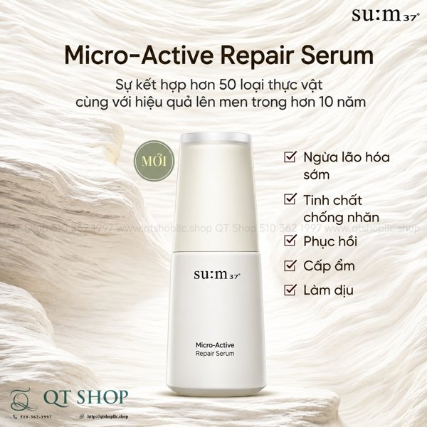 SUM37 - Tinh Chất Micro-Active Repair Serum Trắng - 50ml - EXP 202704