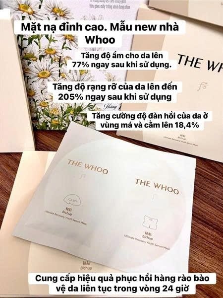 THE WHOO BICHUP - Mask The Whoo Bichop Ultimate Recovery Youth Serum Mask - Hàng Store - LẺ 1 Miếng