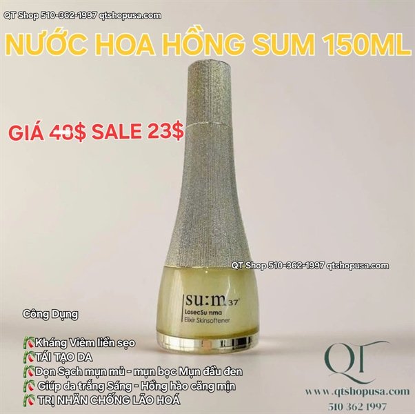 088fe3c37d3f46f890c024c4bd2c7d46 SUM37 - @ - Toner Nước Hoa Hồng LosecSumma Skin Softener 150ml - EXP 202708