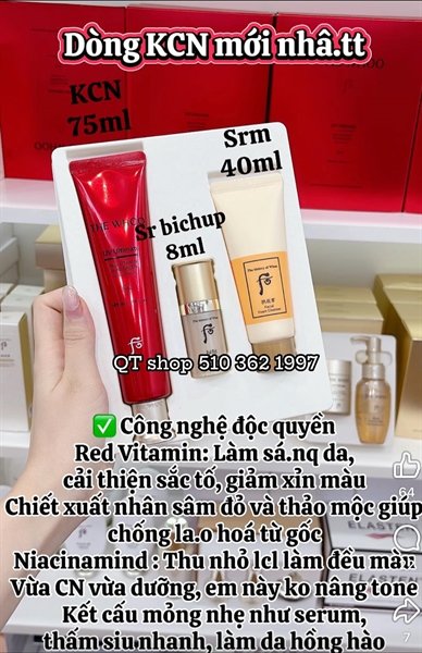 THE WHOO - Set KCN Whoo Đỏ UV Red Vitamin Sunscreen - 75ml - EXP 202806