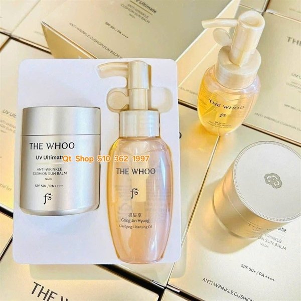 THE WHOO - Set Phấn tươi Whoo Vàng Sun Balm - EXP 202807