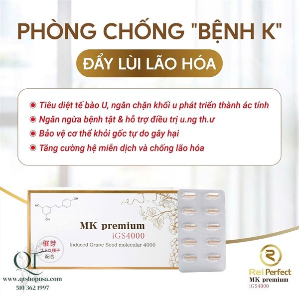 Viên Uống Trường Thọ MK Premium IGS4000 - 30 viên - EXP 202701