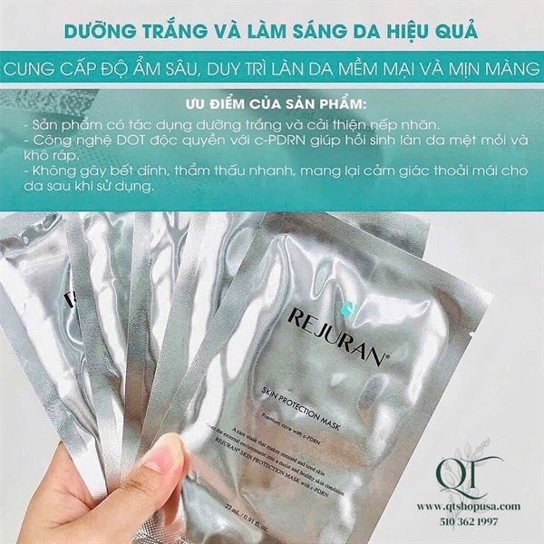 Mặt nạ phục hồi PDRN Rejuran Skin Protection Mask - 5ea - EXP 202707