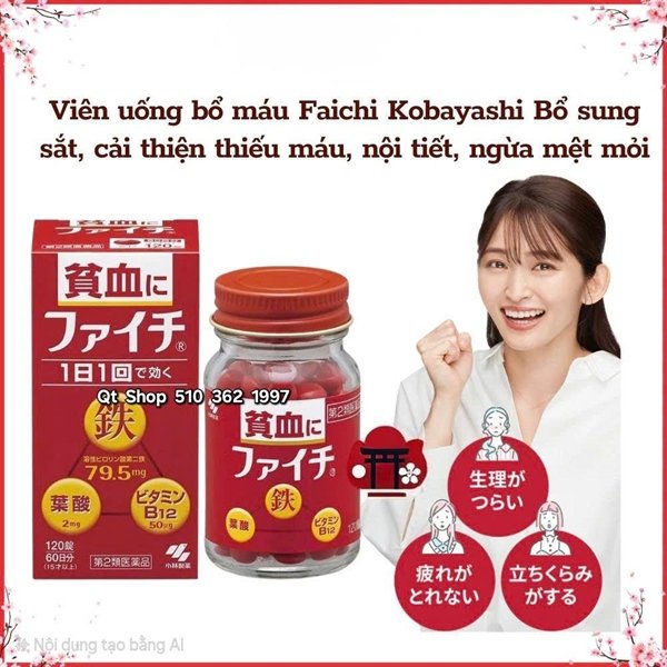 Viên uống bổ máu Faichi - 60 ea - Japan - EXP 202612