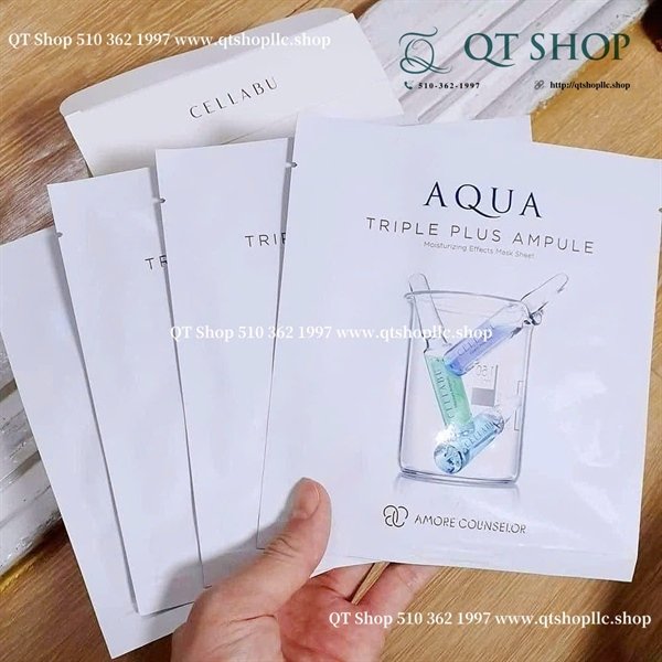 AMORE - Mặt Nạ Cấp Nước Aqua Triple Plus Ampule - 10ea - EXP 202803