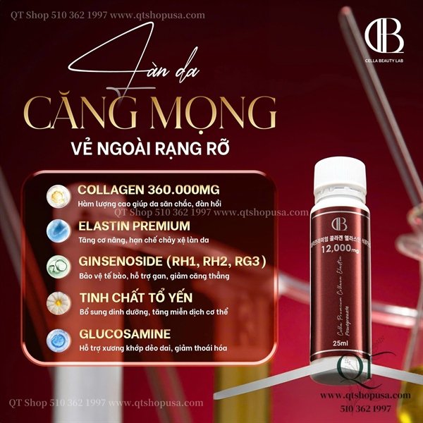 0ee38d903fc2428098988cff6cf231a2 CELLA Collagen Premium 360.000mg - Vị Lựu - 30 lọ x 25ml - EXP 202810