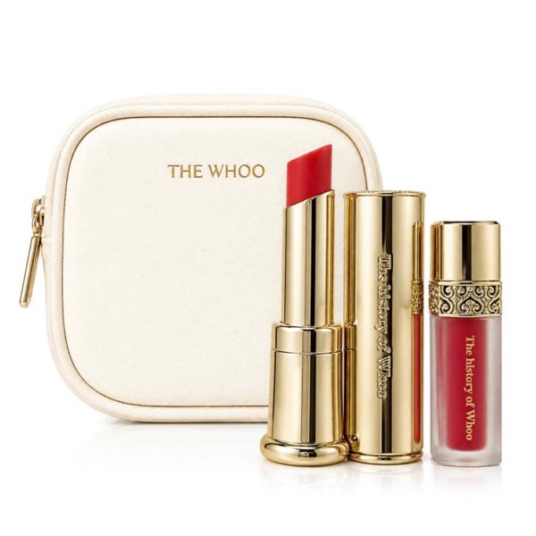 THE WHOO - Son Dưỡng Whoo màu Royal Red - tặng bóp Trắng kèm mini son Kem