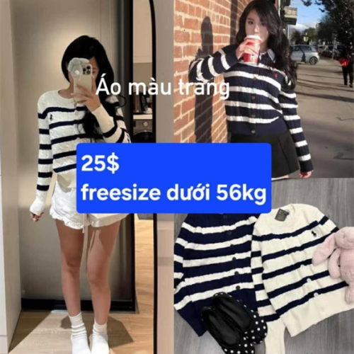 Áo kem trắng đen