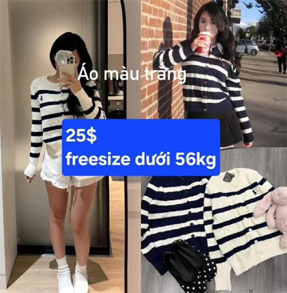 Áo kem trắng đen