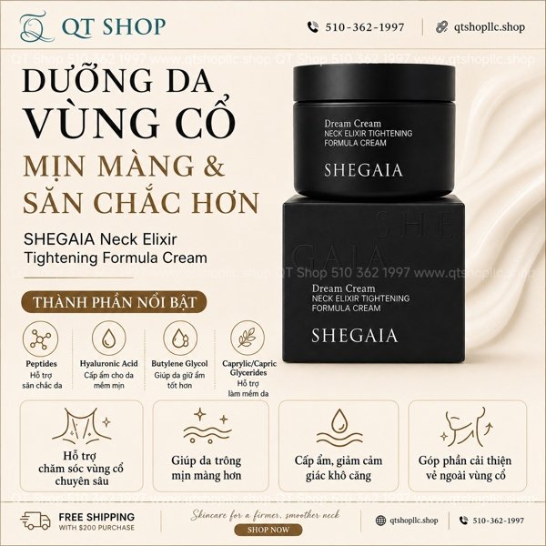 11e86efba1c645459d4375a987452dfb SHEGAIA - Kem cổ Neck Elixir Tightening Formula Cream 50g - exp 202904