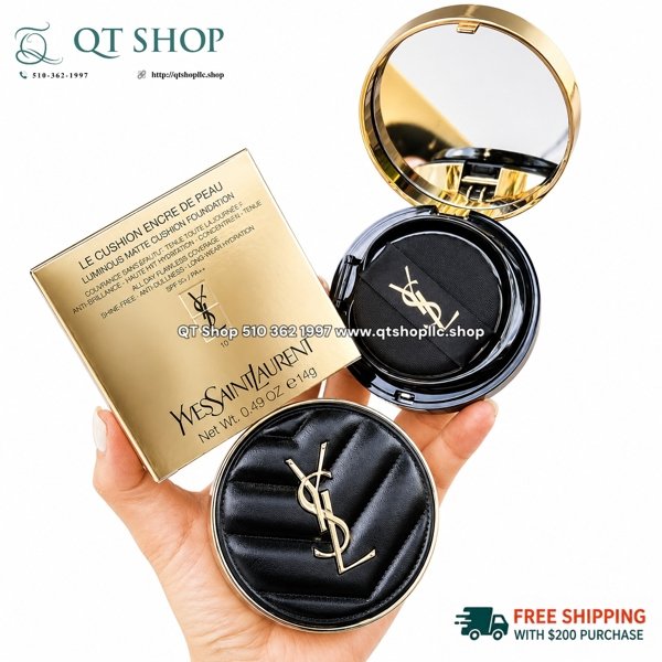YSL - Le Cushion Encre De Peau Couture Cushion Foundation #10 Tông Sáng - 14g ( Vỏ Màu Đen)