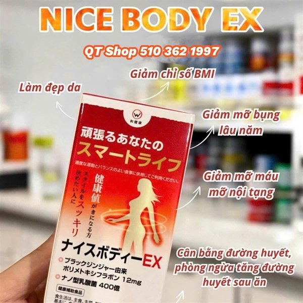 Viên uống giảm mỡ bụng gừng đen Nice Body Ex - Japan - EXP 202607