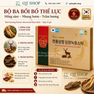 Nước Hồng Sâm Lộc Nhung Hươu - 32 tép - Exp 2028.12 (BỎ HỘP NGOÀI)