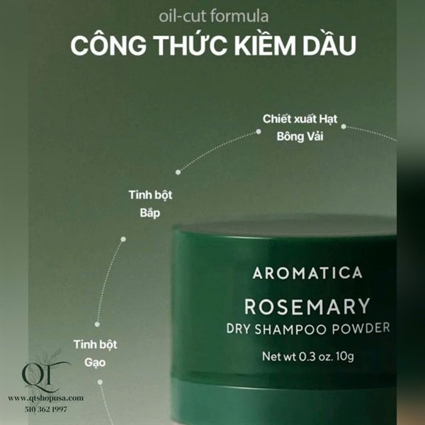 Phấn Gội Khô Aromatica Rosemary