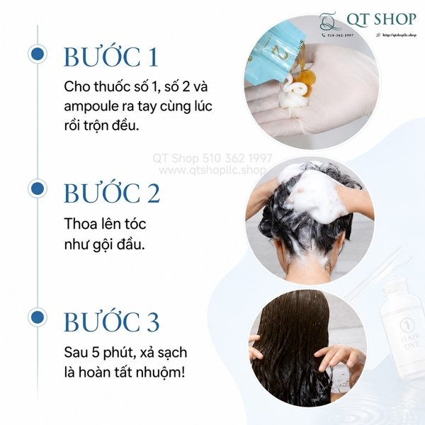 Gội Nhuộm Phủ Bạc 3N - DARK BROWN - Màu Nâu Hạt Dẻ - HQ - 5 gói - EXP 202805