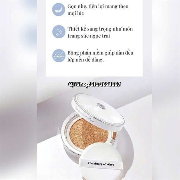 Cushion Whoo Trắng - Tông #23 - tặng 1 lõi - EXP 202801