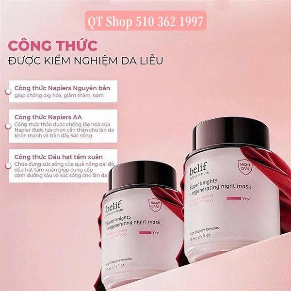 Mask Ngủ - Mặt Nạ Ngủ Belif - Màu Hồng - Chống lão hóa EXP 20270411