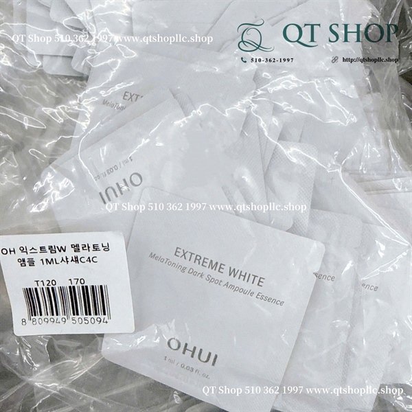 25820e9439b445b9a81a68bb02ca57db OHUI - Sample Extreme White MelaToning Dark Spot Ampoule Essence - 120 gói - EXP 202709
