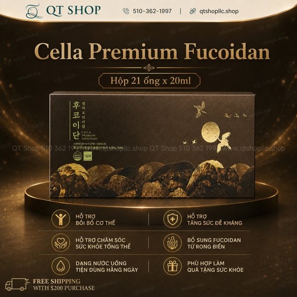 Cella Premium Fucoidan HQ - 21 ống - MỚI - EXP 202812