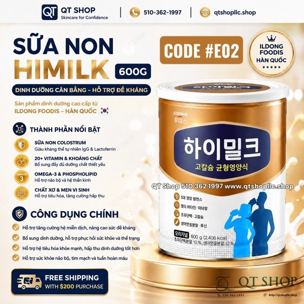 LIMIT 2 - Sữa Non Dinh Dưỡng Người Lớn ILDONG 600g - Màu Vàng - Exp 2027.07