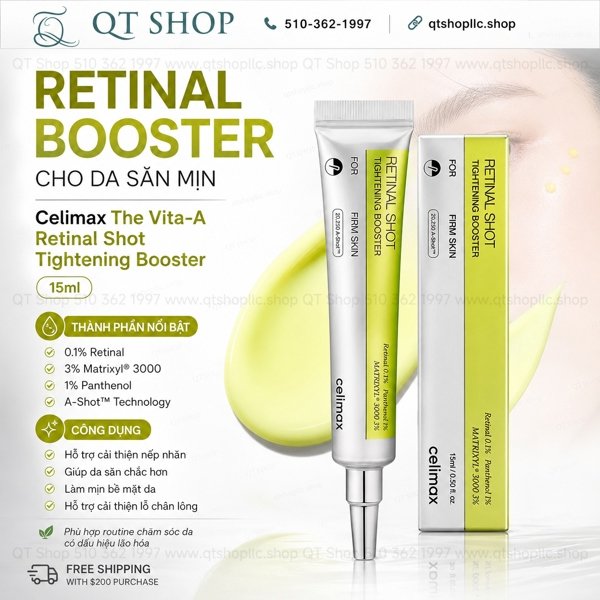 2a04afa6cd2e45cd8242fd0190092874 CELIMAX - Retinal Shot Tightening Booster 15ml - Tinh Chất dưỡng chống lão hóa - EXP 20280916