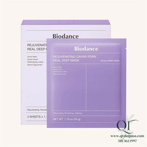 Mask Thạch Biodance Rejuvenating Caviar PDRN Real Deep Mask - TÍM - 4ea - Chống lão hóa