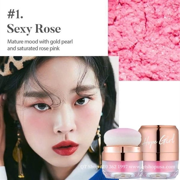 Phấn Má Hồng 3D Powder Blusher Hope Girl 5g - Màu #01 Sexy Rose - EXP 20271110