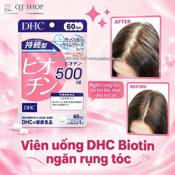DHC - Viên Uống Sustained Release Biotin Japan - 60 viên - EXP 202709