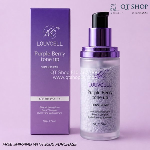 3007cd75b7ae4648a5efc090901f377c LOUVCELL - Purple Berry Tone Up Sunserum - 50ml - EXP 202905