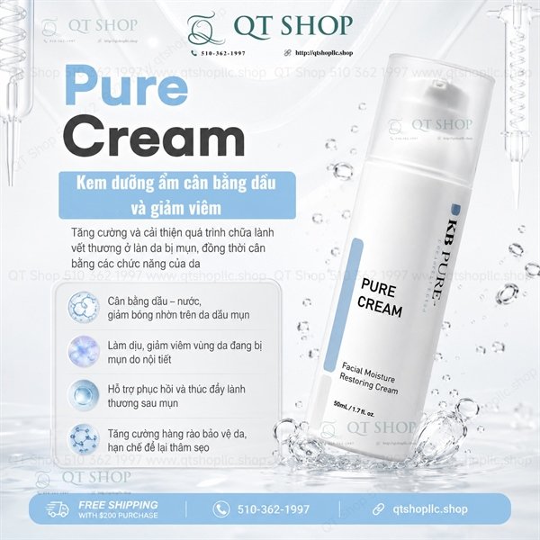 30ce9c27e4314d618ab03dac178d641a KB PURE - Kem Dưỡng Pure Cream 50ml - Da dầu mụn