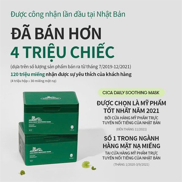 31ef5f3b07e24d8f81adc60dedef78aa Mask VT Rau Má Cica Daily - Hộp 30 miếng