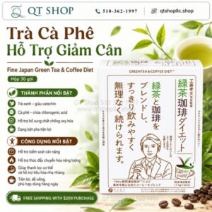 FINE JAPAN - Trà Cà Phê Giảm Cân Green Tea & Coffee Diet - 30 gói - EXP 202805