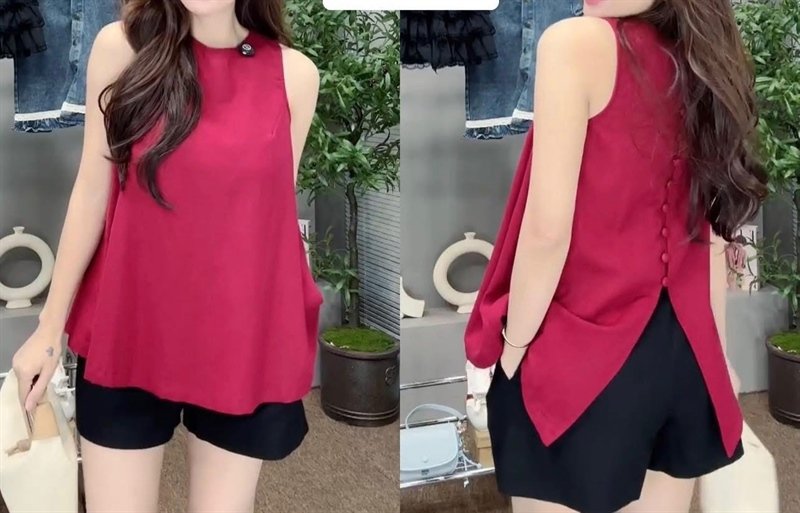 Set Short Đen Áo Đỏ Size L
