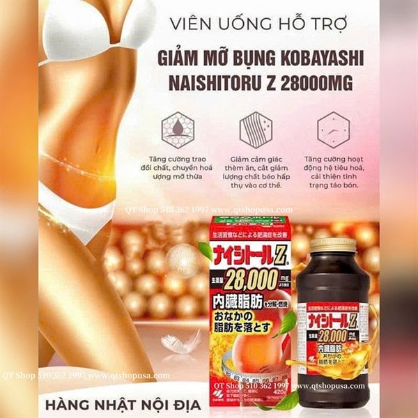 Viên Uống Giảm Mỡ Bụng Kobayashi - 420 viên Japan - EXP 202804