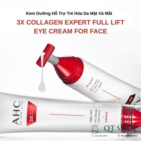 345abcb9cece4601b93fb609b539ceae AHC - Kem Mắt Đỏ 3X Collagen Expert Full Lift Eye Cream For Face - 40ml - EXP 202904