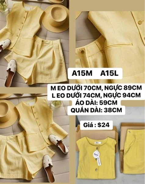 set short vàng size M
