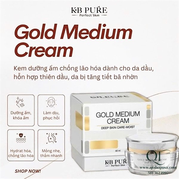 KB Pure - Gold Medium Cream - Oily Skin - EXP 202808