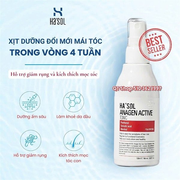 Xịt Tóc Tonic Ha'Sol - 100ml
