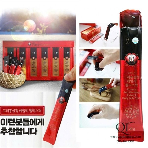 Thạch Hồng Sâm Collagen - 60 gói - BỎ HỘP EXP: 2027.12.09