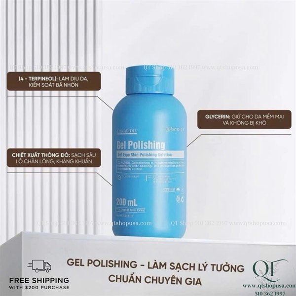 Pharmesthetics - Conapidil Gel Polishing Cleanser-200ml - Sữa Rửa Mặt Làm Sạch Sâu, Dịu Nhẹ Cho Làn Da Nhạy Cảm
