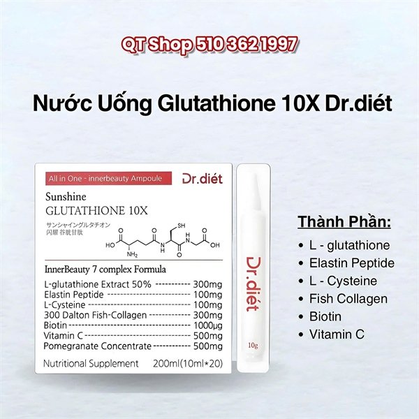 Nước Uống Trắng Da Dr.Diet 10X - 20 ea