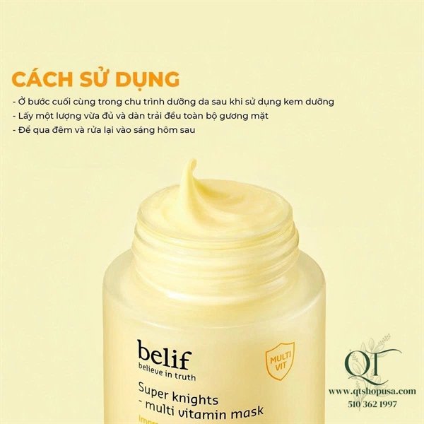 3efa19e970d44b3c8a21f3af049ebc37 Mask Ngủ - Mặt Nạ Ngủ Belif - Màu Vàng - Trắng da