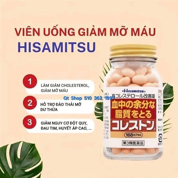 Viên giảm mỡ máu Cholesterol Hisamitsu 168 viên - Japan - EXP 202701